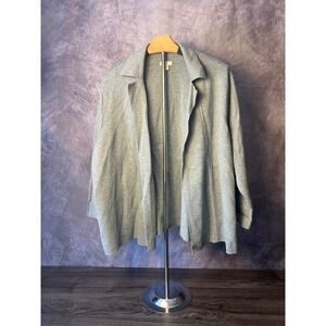 J. Jill Knit Sweater Blazer Notched Lapel Open Front Women's XL Heathered